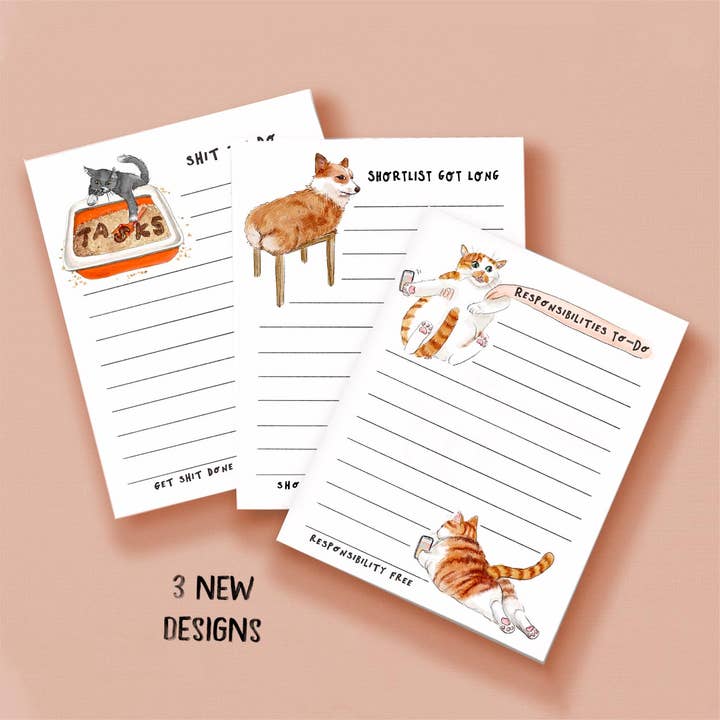 Liyana Studio - Wholesale Notepad - Corgi Shortlist Notepad - To-do List Notepads1