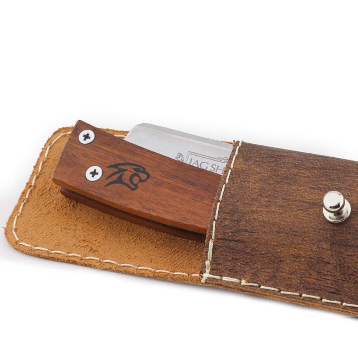 Jag Shaving - Wholesale Razor - JAG's Eco Cut Throat Razor - Leather Pouch