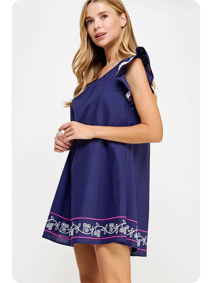 Strut & Bolt – Vestido - Mulher por atacado – Mini vestido bordado de manga flutter10