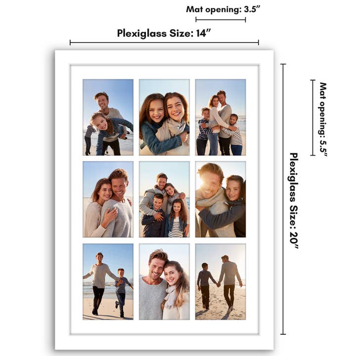 Americanflat - Wholesale Collage Picture Frame - Americanflat 14x20 Collage Picture Frame for (9) 4x6