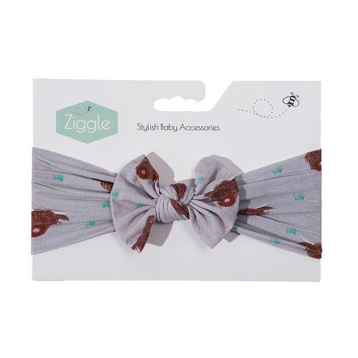 Beige Bandeau Turban Nœud Haut Vache Highland en vente sur Faire0