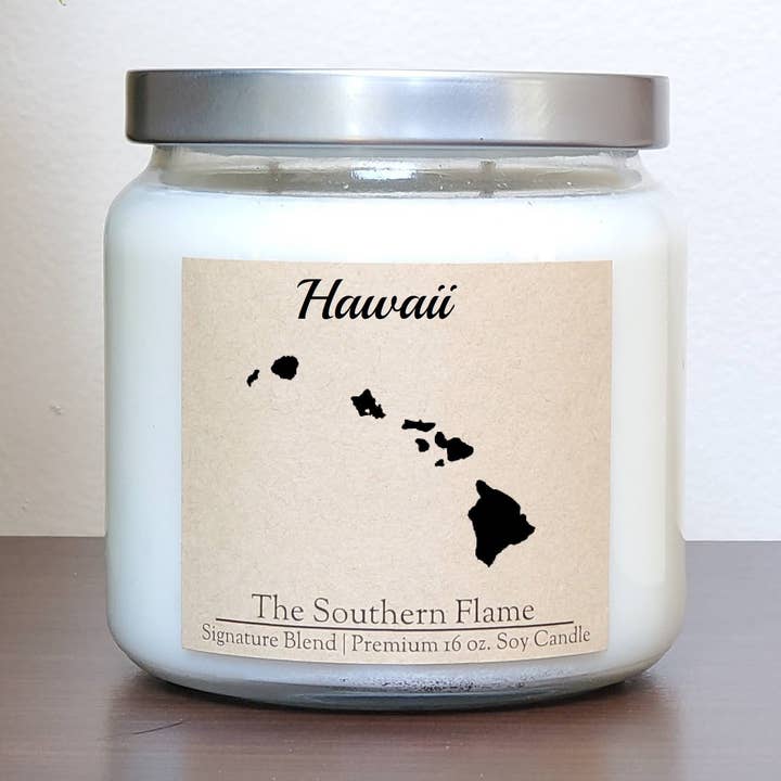 Hawaii State Candle | Homesick Candle | Long Distance Gift for wholesale by The Southern Flame