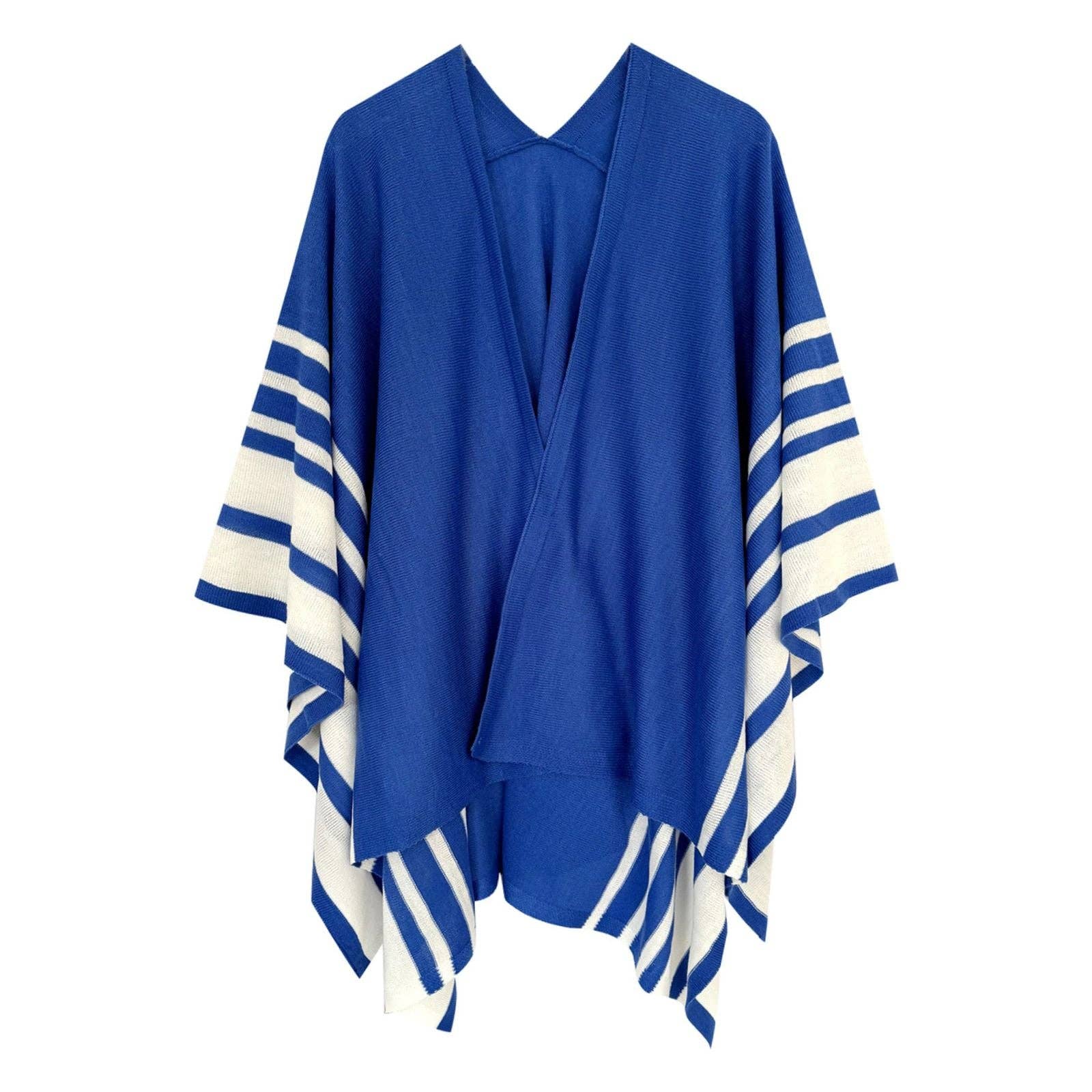 Ruana Blue and White Stripe for Women for wholesale on Faire3