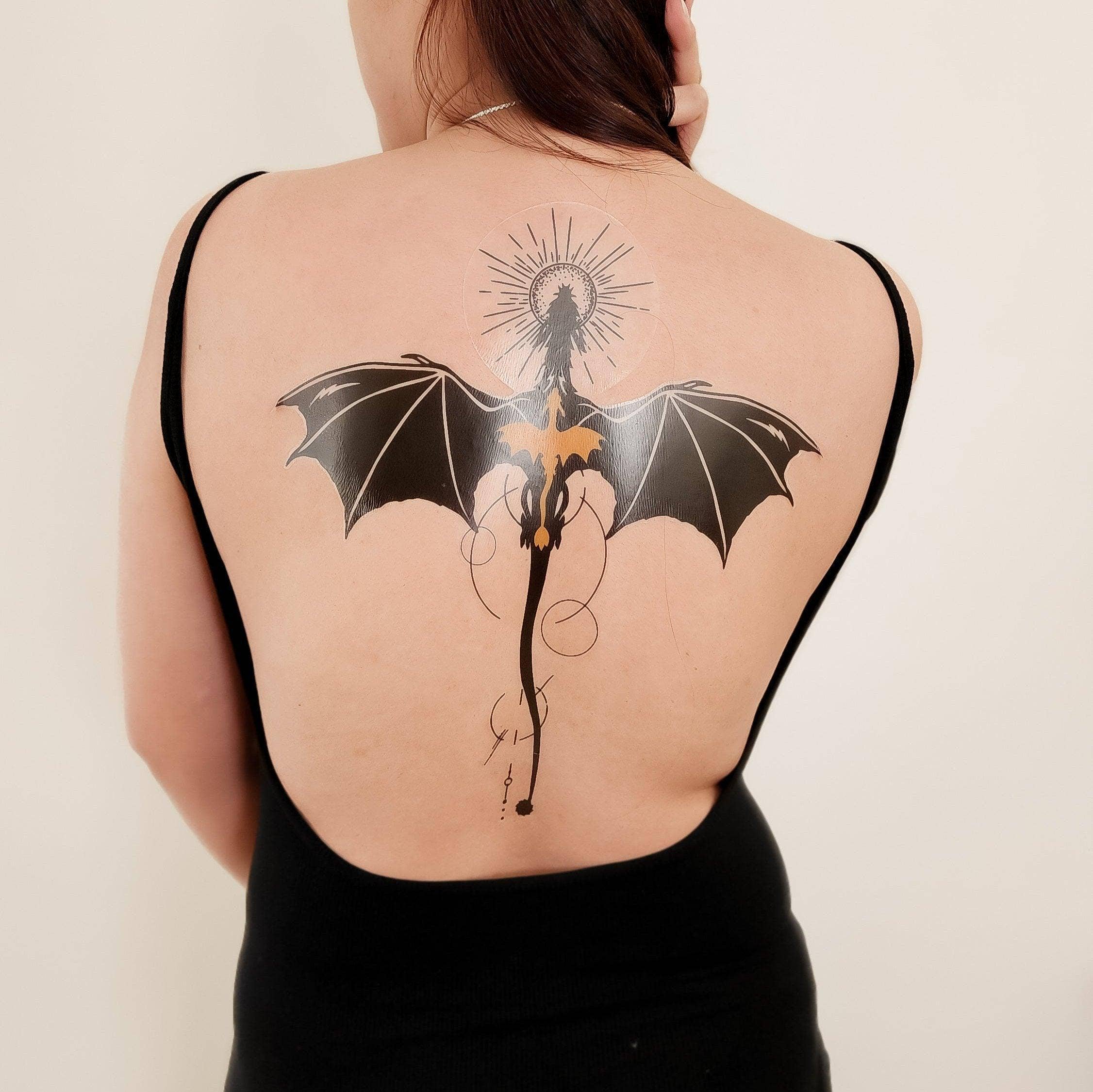 The Bean Workshop - Wholesale Temporary Tattoo - Violet Sorrengail Dragon Relic Temporary Tattoo2