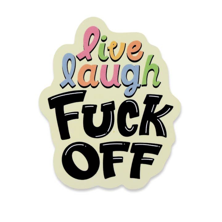 Adesivo Vivi Ridi Vaffanculo per la vendita all'ingrosso da parte di Sleazy Greetings