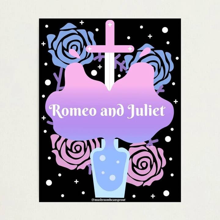 Stampa artistica (piccola) a pastello di Romeo e Giulietta per la vendita all'ingrosso da parte di Mushroombeansprout