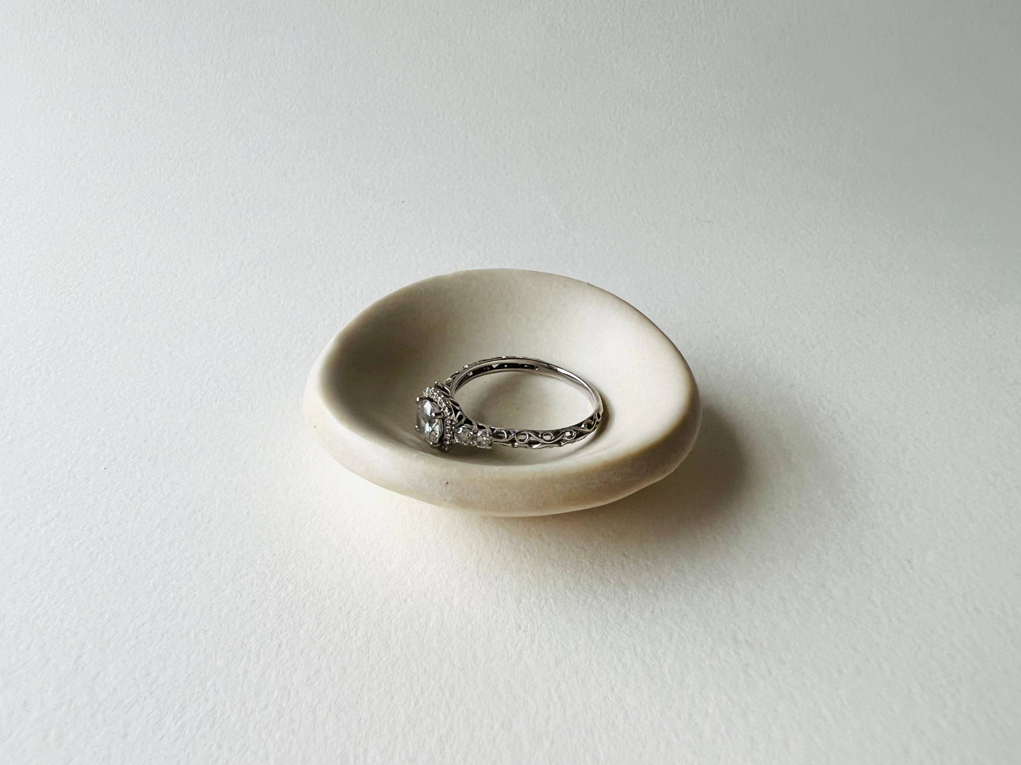 MoonMoon Ceramics - Wholesale Jewelry Dish - Matte White Tiny Ring Dish8