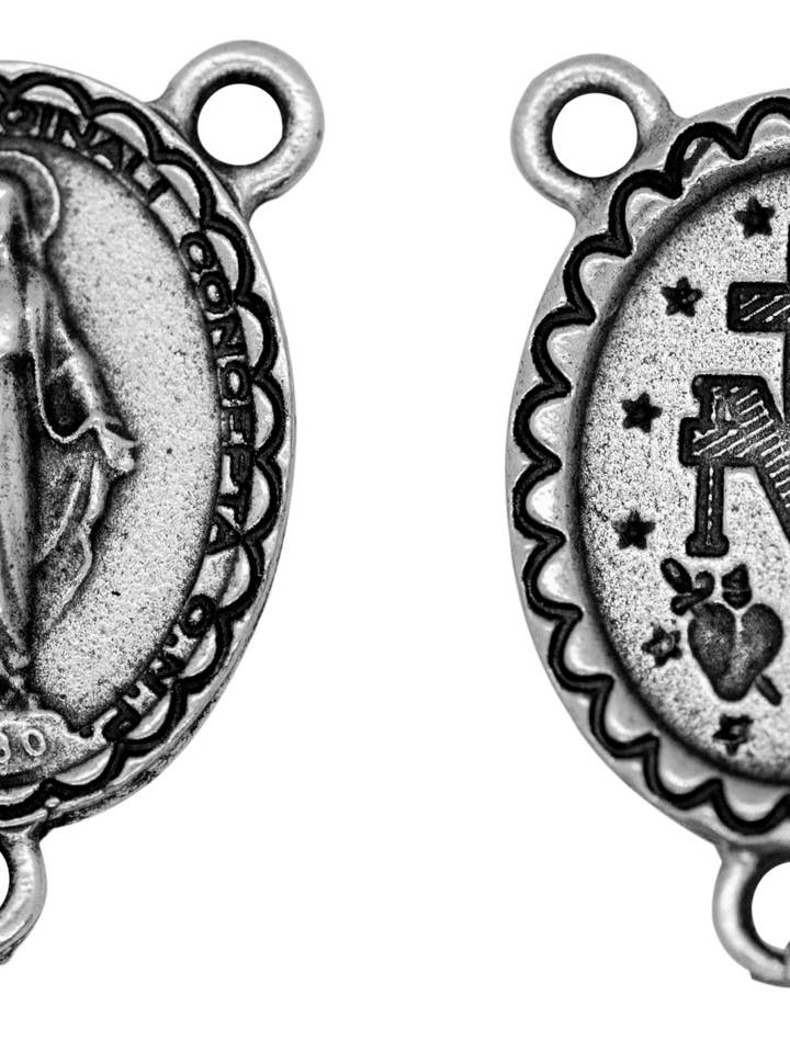 Pacote de 10 Centros de Rosário com Medalhas Milagrosas, 3/4" de comprimento por atacado de Village Gift Importers