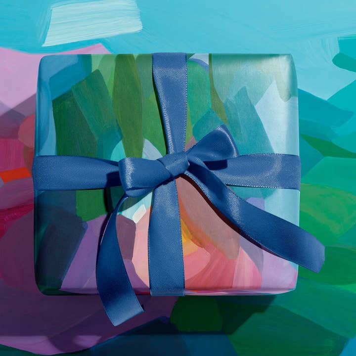 Art gift wrap | Flat wrapping paper | Cobalt blue gift wrap for wholesale by Susannah Bleasby Art