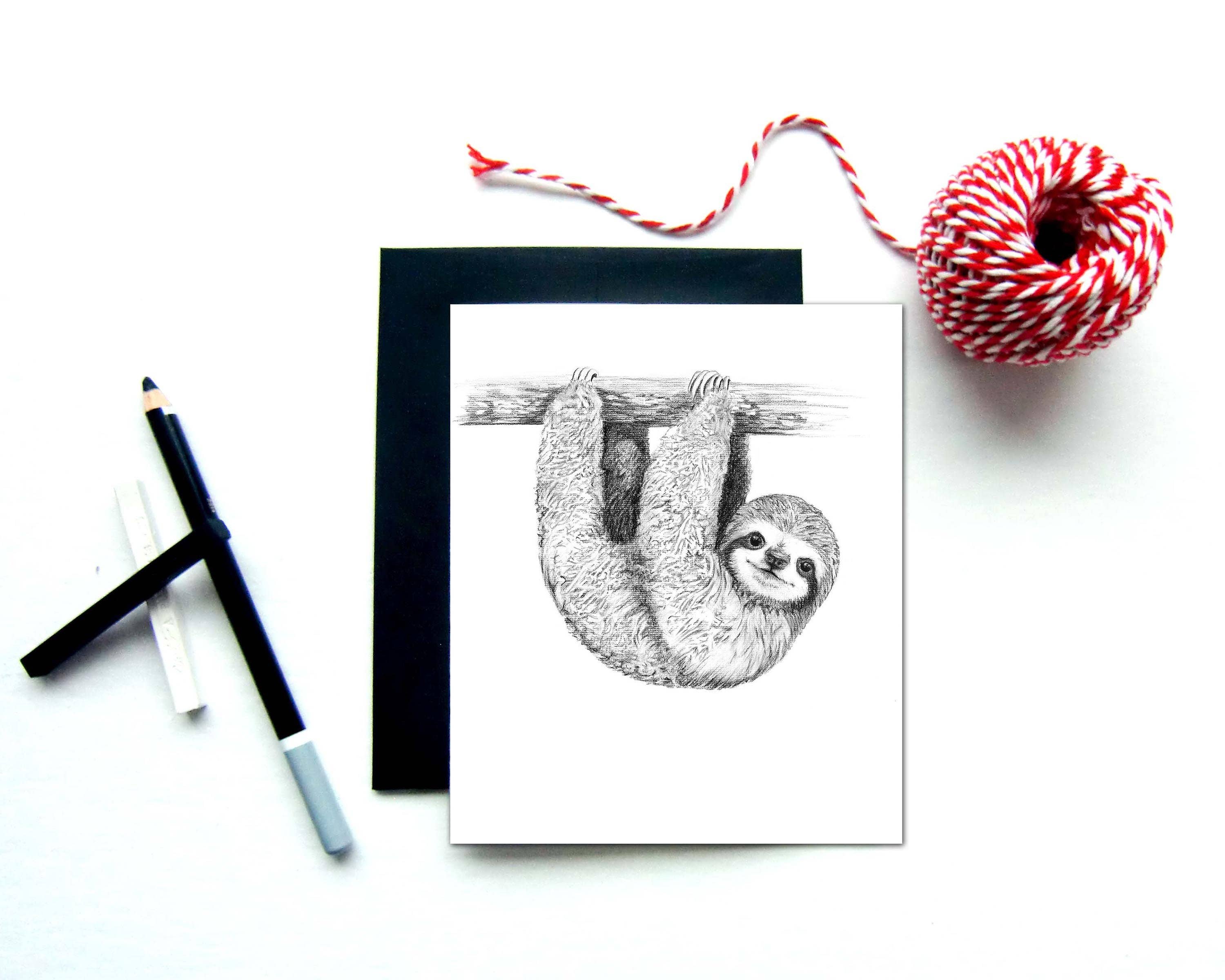 LE NID atelier - Wholesale Everyday Greeting Card - Funny Sloth Greeting Card0