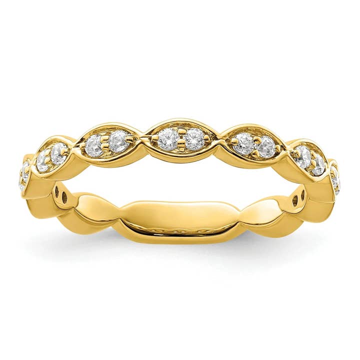 Bague de mariage en or 14K avec diamant de laboratoire 0,25 ct pour la vente par Fine Diamond