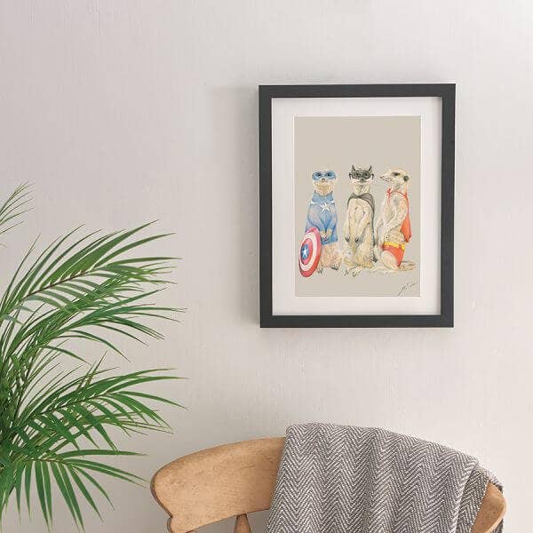 Art: MEERKAT HEROES | Art Print, Wall Art for wholesale by Deckled Edge Ltd