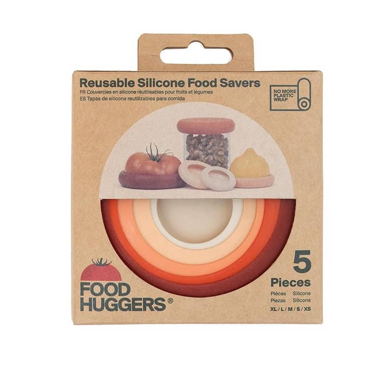 Food Huggers - Wholesale Food Storage Wrap/Bag - BEST SELLER - Terra Cotta Food Huggers - Set of 5