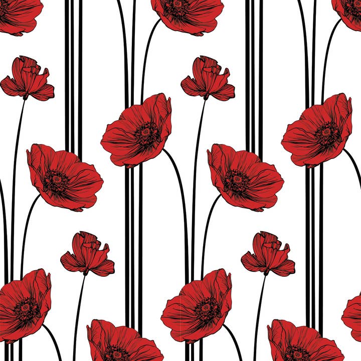 Poppy - Classic Wallpaper for wholesale by Detroit Wallpaper Co.