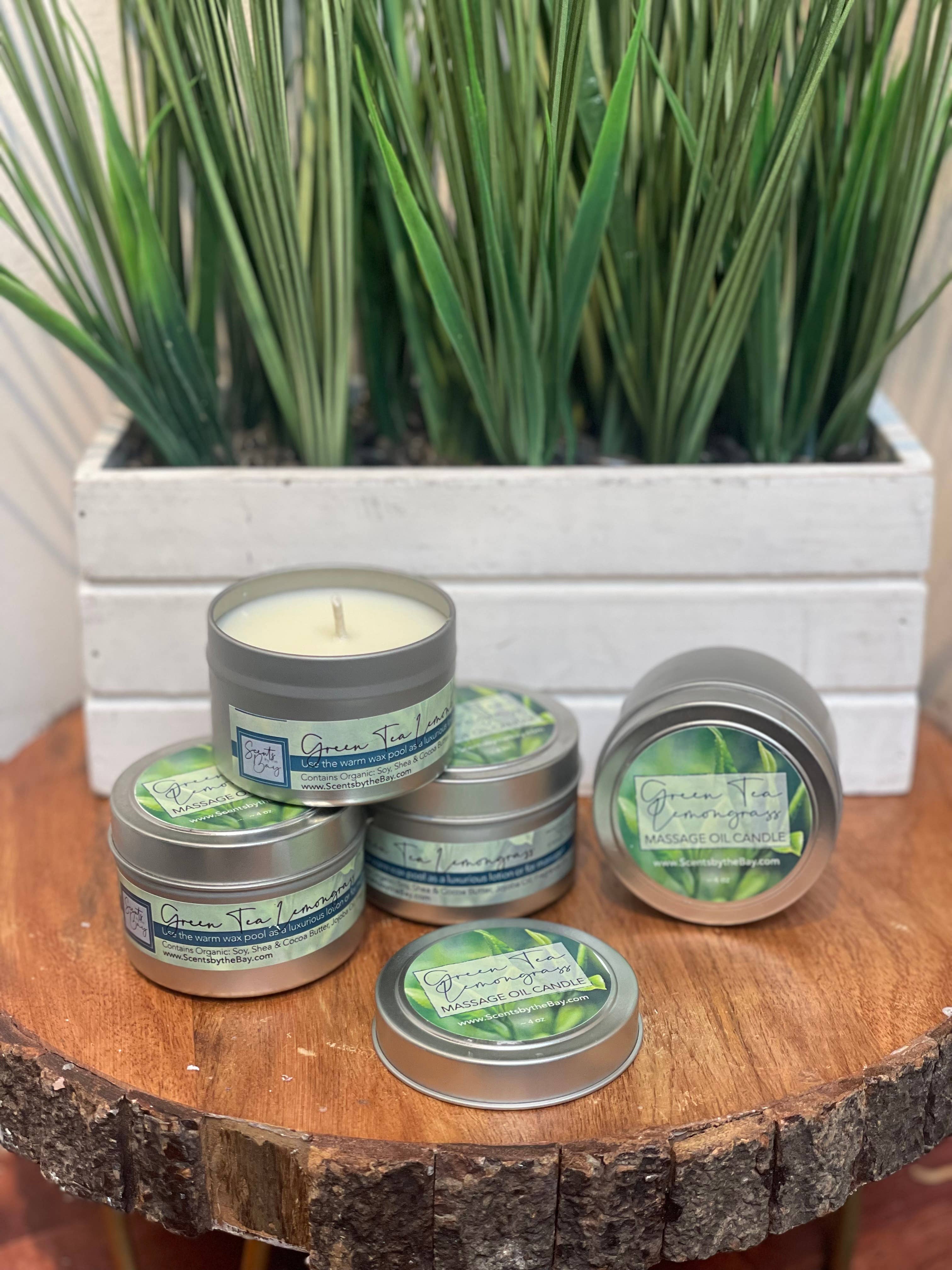 Scents by the Bay - Wholesale Travel Candles - 4 oz Travel Tin: Organic Massage Oil Candle4