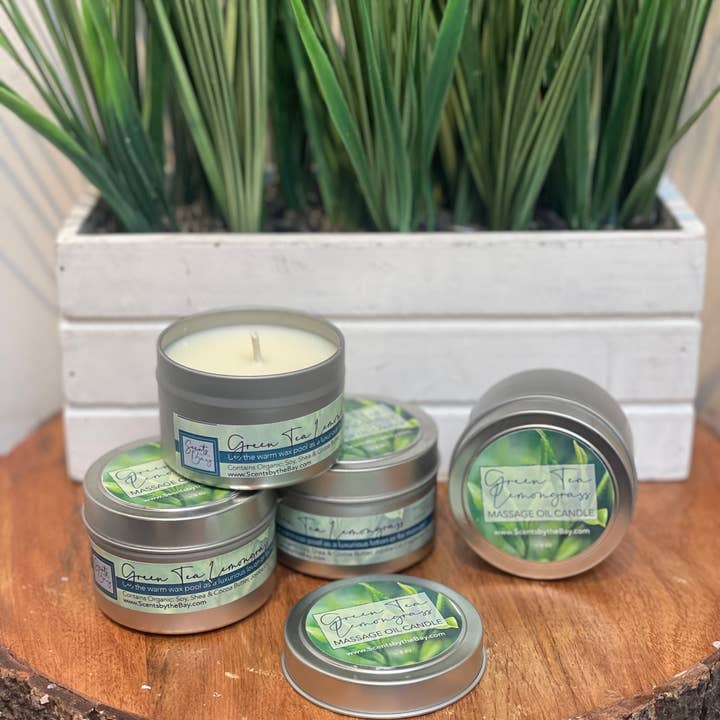 Scents by the Bay - Wholesale Travel Candles - 4 oz Travel Tin: Organic Massage Oil Candle4