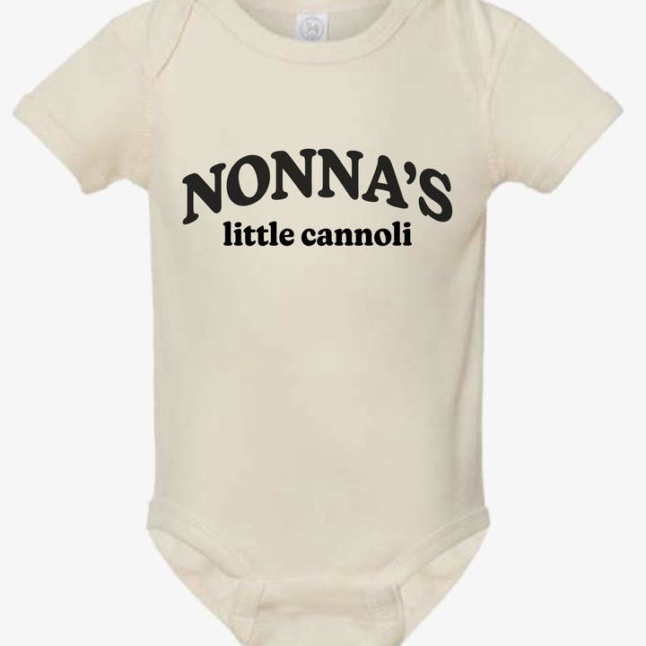 Infant Baby Rib Bodysuit Nonna's Little Cannoli Baby Onesie and other Purchase Wholesale three little tots. Free Returns & Net 60 Terms on Faire trending on Faire.