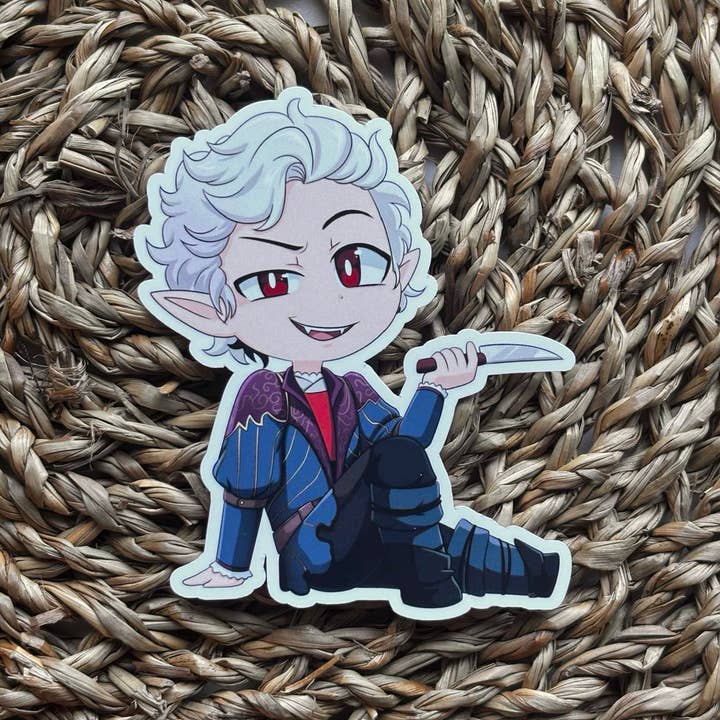 Nordic Book Adventure - Vente Autocollants pour téléphone et ordinateur portable - Astarion - Baldurs Gate 3 - Autocollant 1