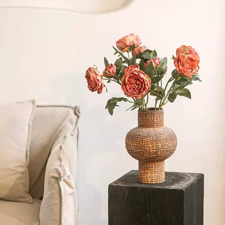 Artificial Sophia 2-Head Peony Stem 20.8" Tall for wholesale by Rustic Reach