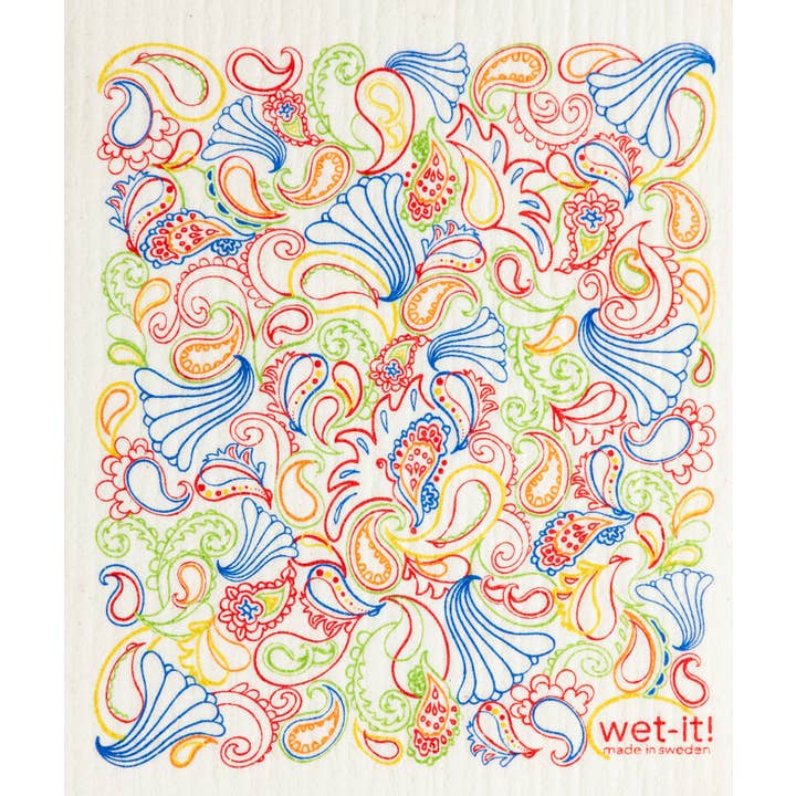 Paisley Multi Swedish Cloth for wholesale by Wet-it!