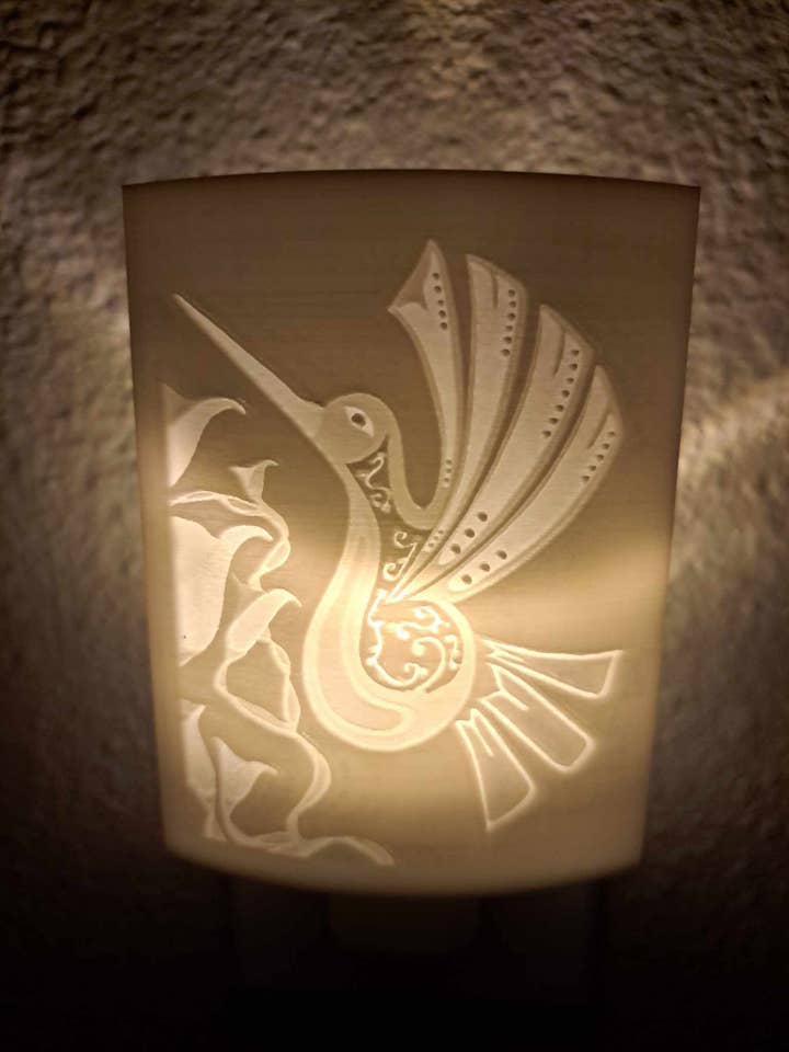 Hummingbird Night Light 3D Printed for wholesale by 10 Buffalos Art