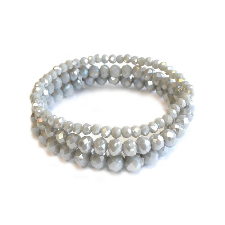 StarryNYC - Wholesale Jewelry Set - 3 Pcs Set Stackable Crystal Glass Beaded Stretch Bracelets12