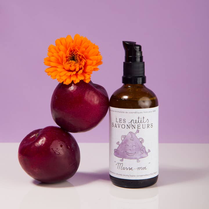 «Massage me»: olio per la cura della pelle fin dalla nascita per la vendita all'ingrosso da parte di Les petits savonneurs