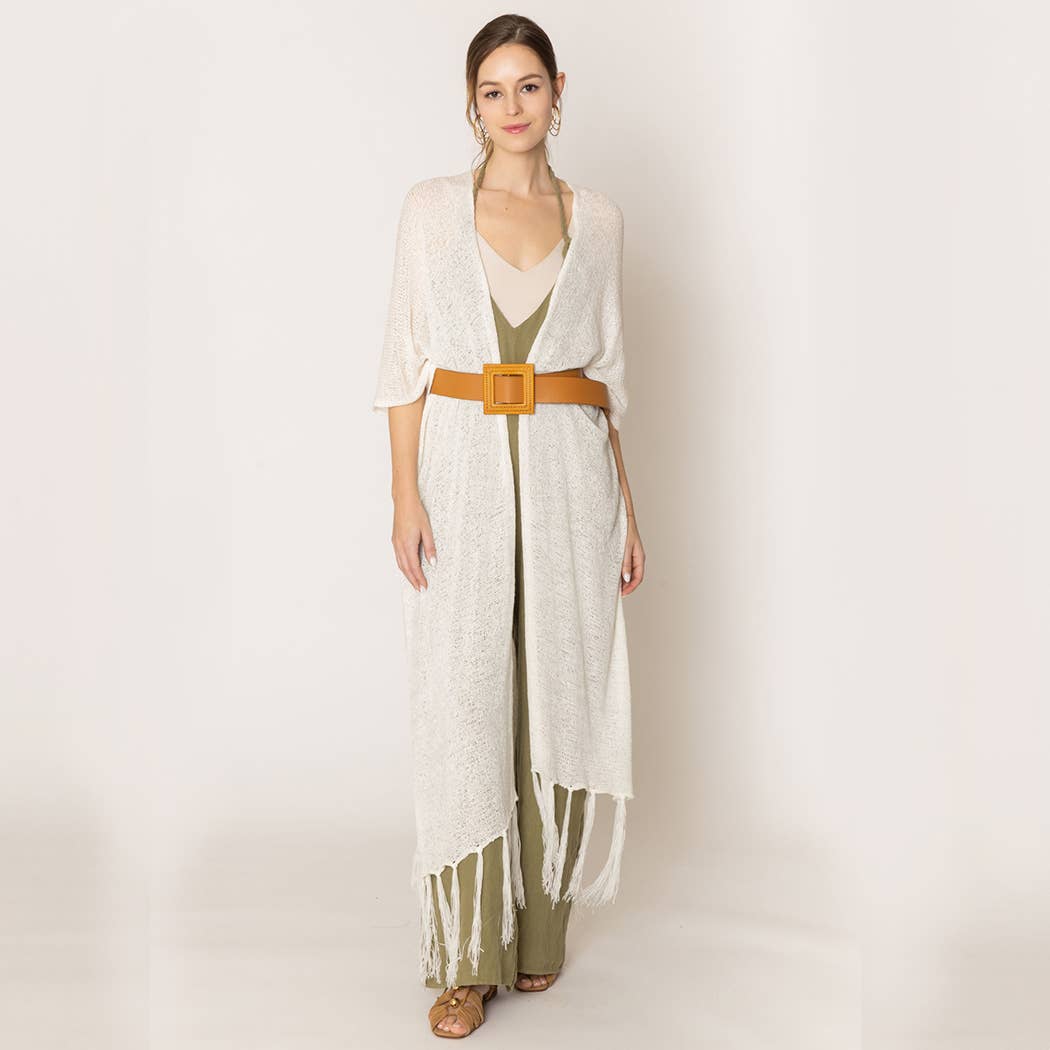 Fashion City - Venta al por mayor Kimono - Mujer - Cárdigan largo de punto con flecos y forro tipo kimono24