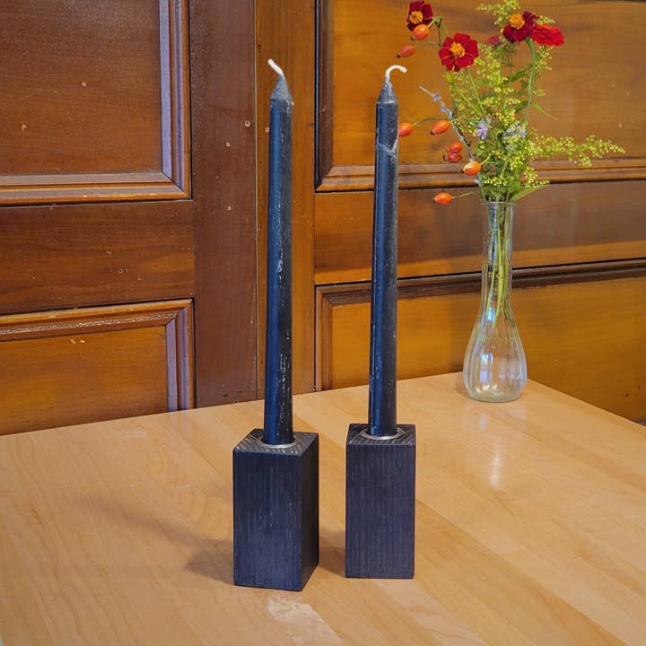 Charred Surface Candle Holders for wholesale by Full Circle CraftWorks