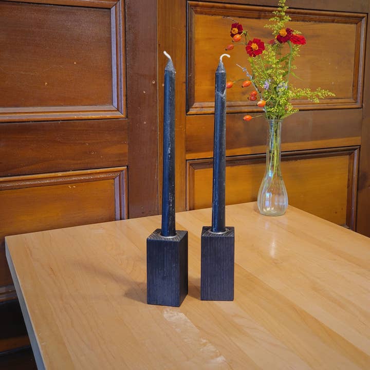 Charred Surface Candle Holders for wholesale by Full Circle CraftWorks