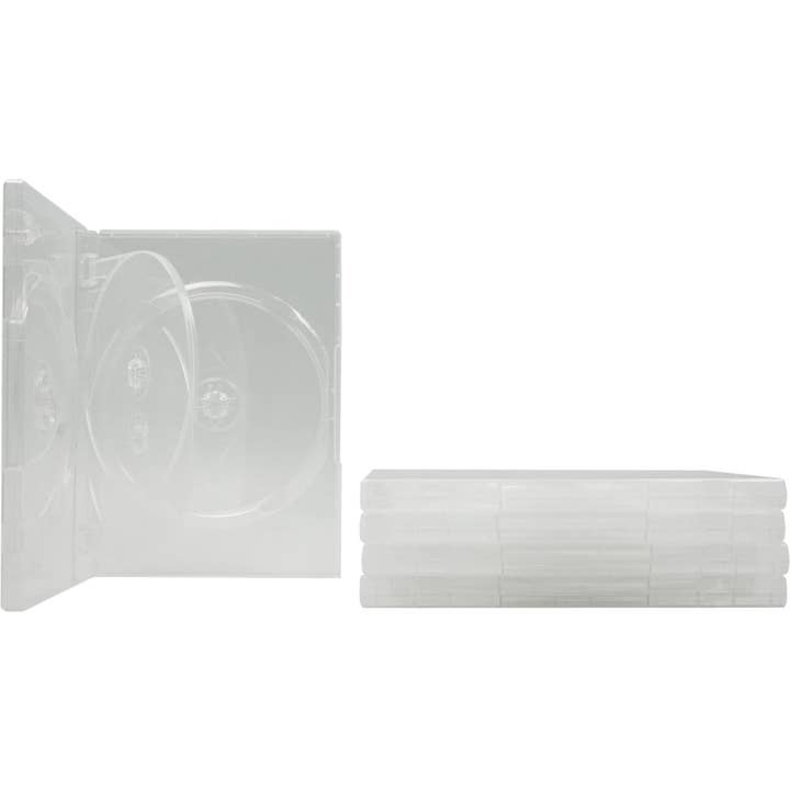 Square Deal Recordings & Supplies - Vente Boîte/rangement à bijoux - Boîtiers - Capuchon DVD pour 4 disques - Transparent et fin avec plateau à charnière - 14 mm