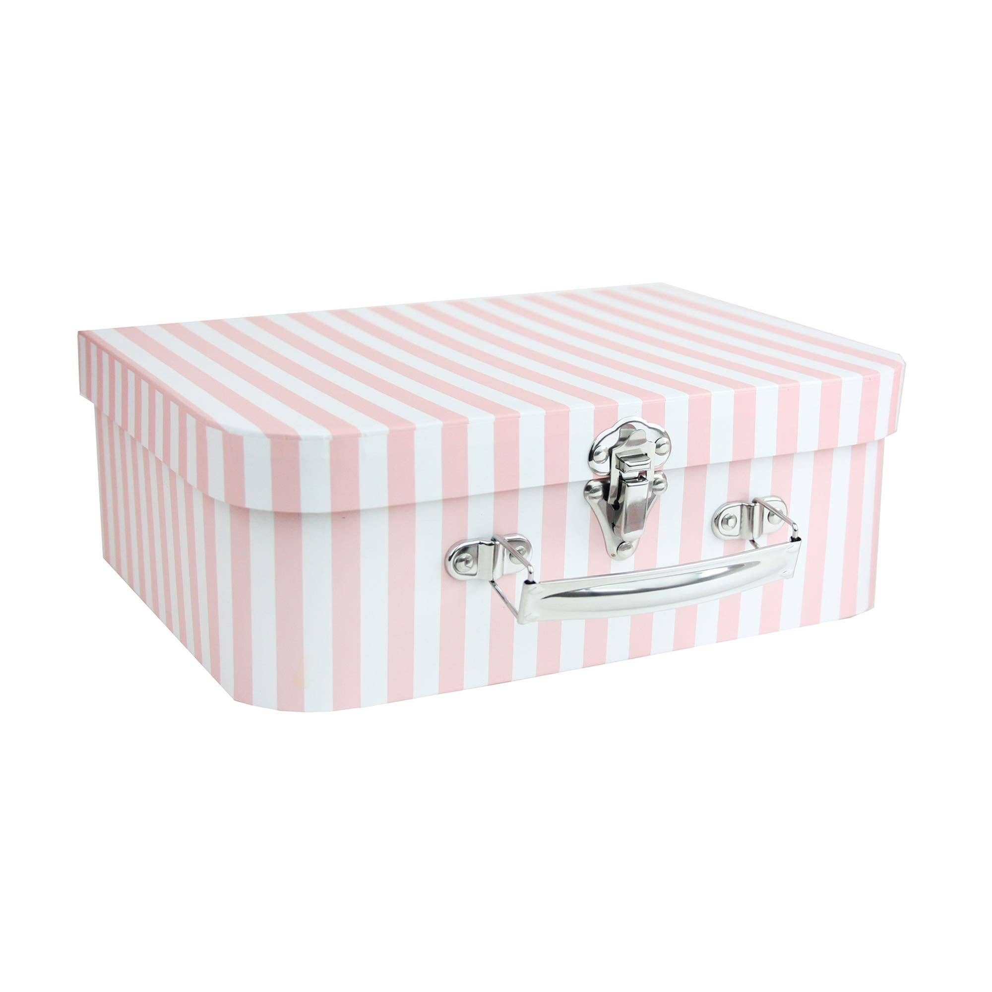 Emartbuy - Wholesale Gift box - Elegant Pink Stripes & Polka Suitcase Style Gift Boxes - Set of 32