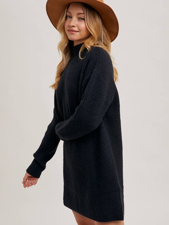 Bluivy - Wholesale Dress - Women's - MOCK NECK KNIT SWEATER MINI DRESS23