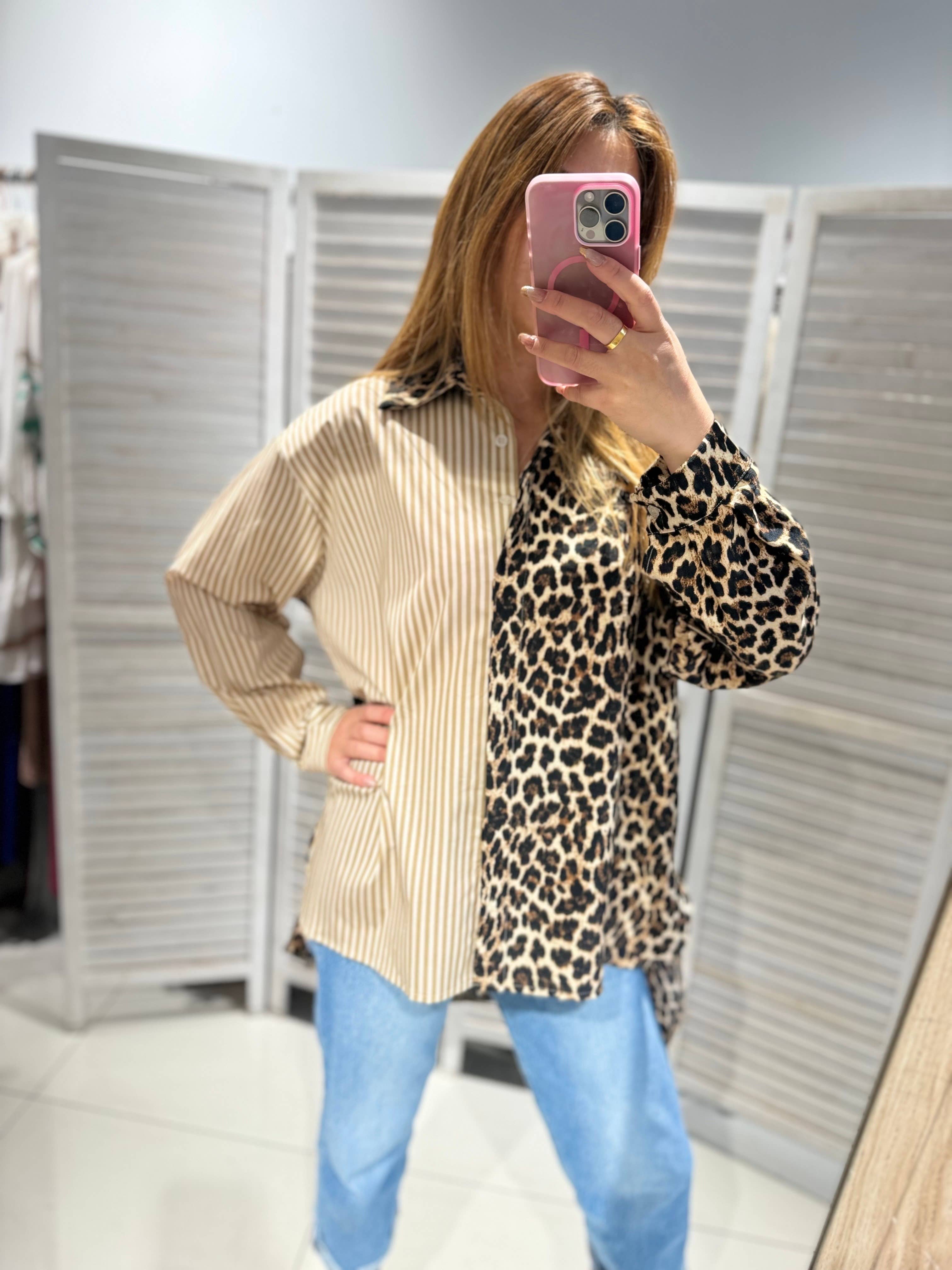 VICTORIA&ISAAC - Wholesale Button Down Shirt - Women's - Printed Long Sleeve Shirt - M188 Bi0