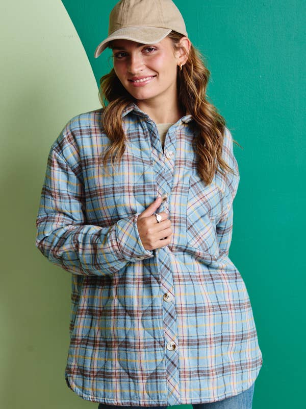 QUILTET PLAID YDRE JAKKE for engroshandel hos Petal Dew