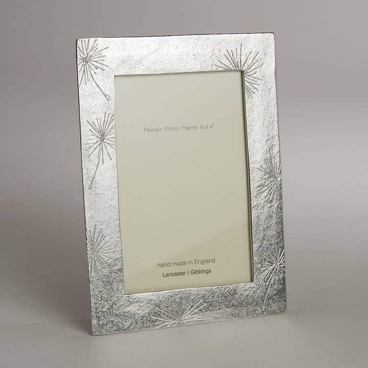 Lancaster and Gibbings - Wholesale Picture Frame - Scratched Flowers Hand cast Pewter Photo Frame