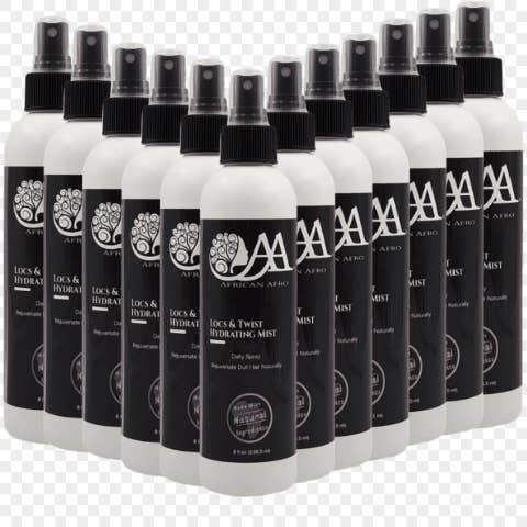 African Afro - Venta al por mayor Sprays para el pelo - Rocío hidratante Locs and Twist | Spray refrescante para rastas, trenzas y trenzas | (8 oz, paquete de 12)