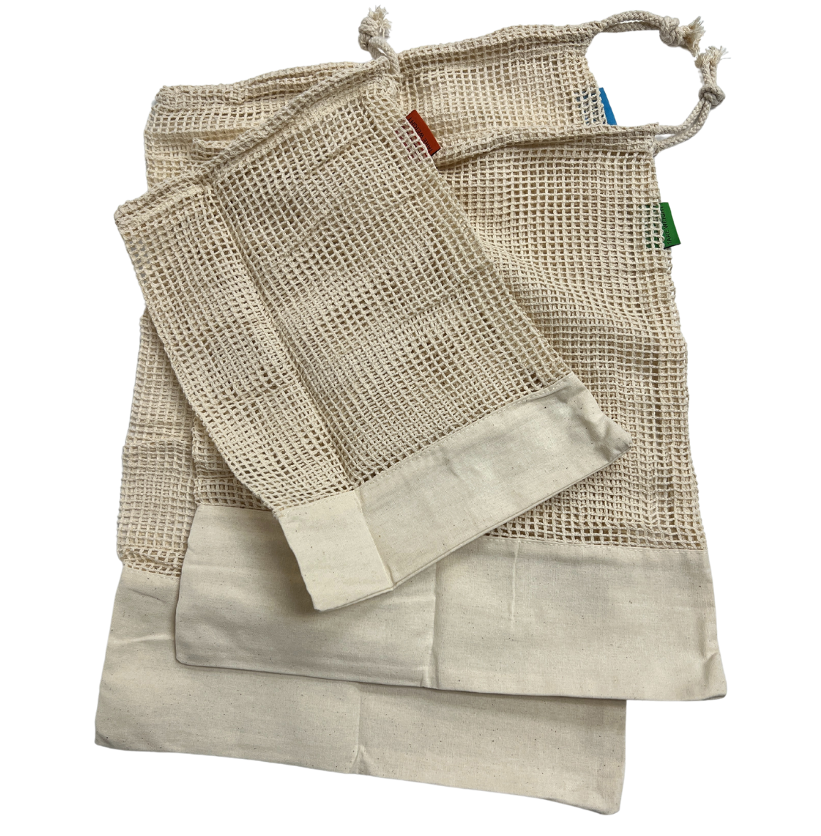 Birdbath - Vente Sacs de course/à provisions - Ensemble de sacs à fruits et légumes en maille de coton biologique0