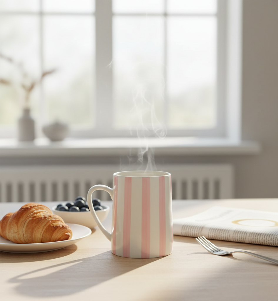 High crafty - Wholesale Coffee Mug - Pink Stripey Mug – Ceramic Cup for Tea & Coffee Lovers0