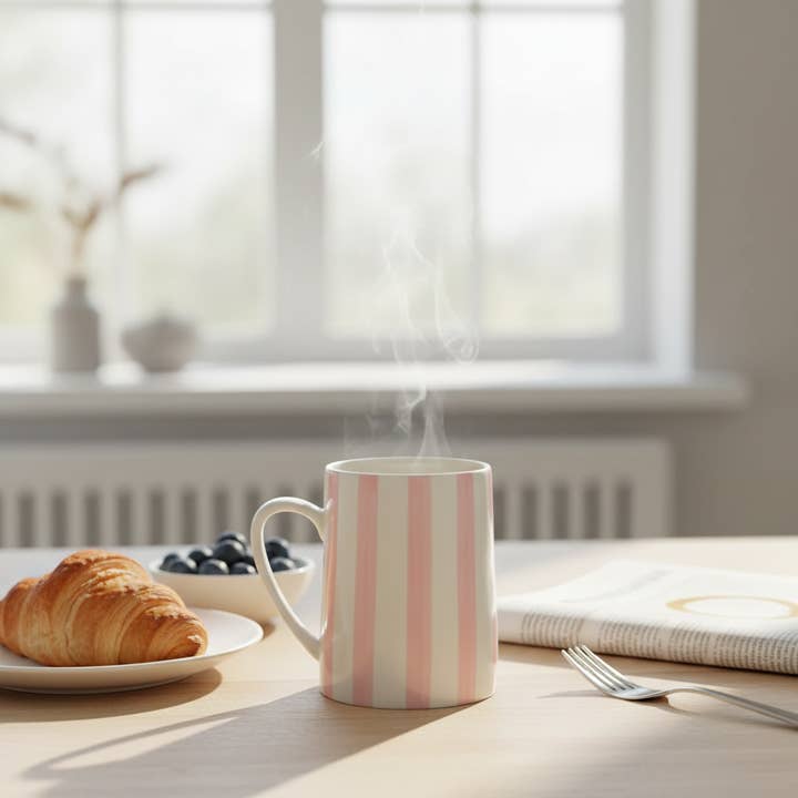 Pink Stripey Mug – Ceramic Cup for Tea & Coffee Lovers and other Purchase Wholesale coffee lover. Free Returns & Net 60 Terms on Faire trending on Faire.