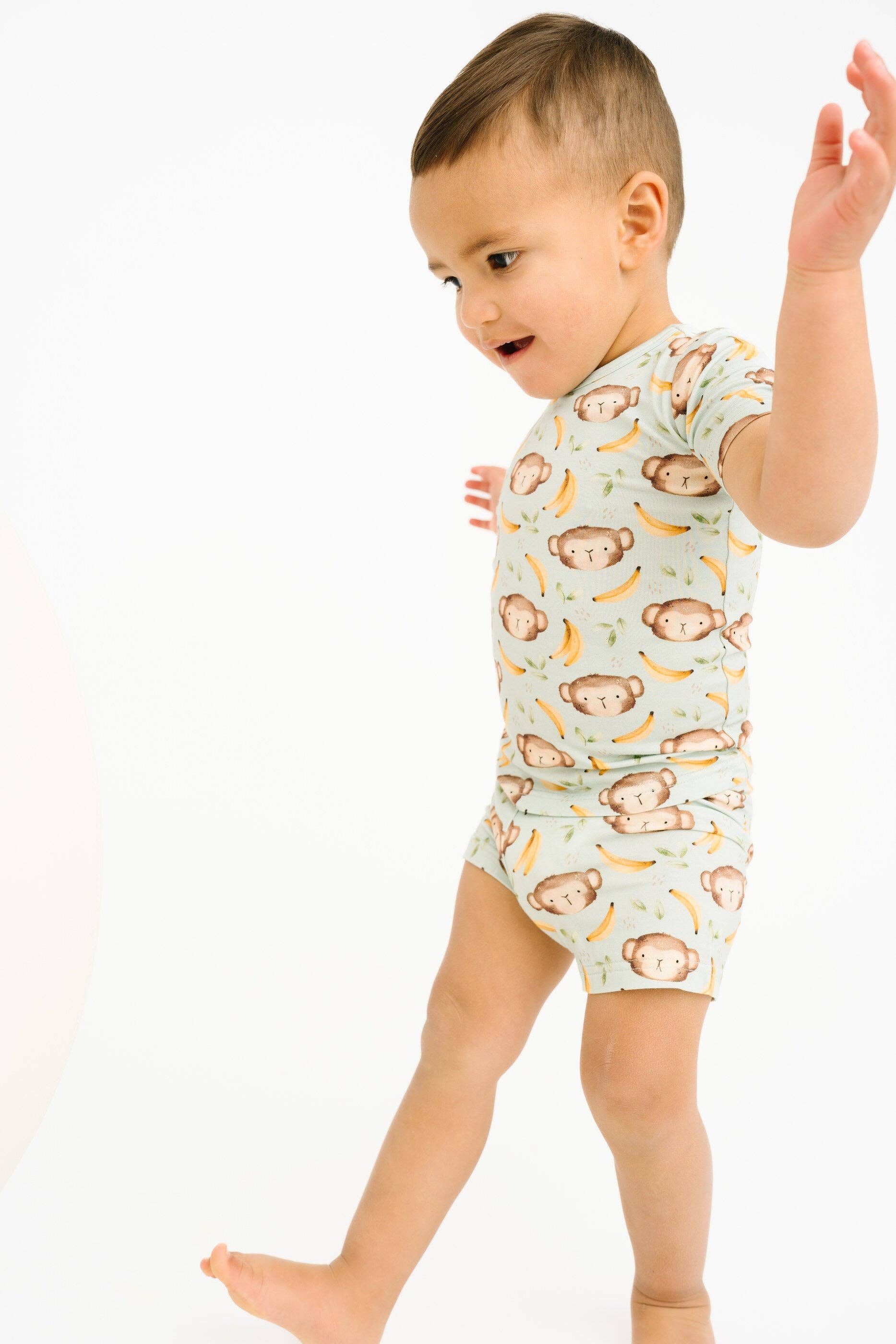 Little One Shop - Wholesale Top & Short Set - Kids - Monkey Mischief Bamboo Shorts Set7