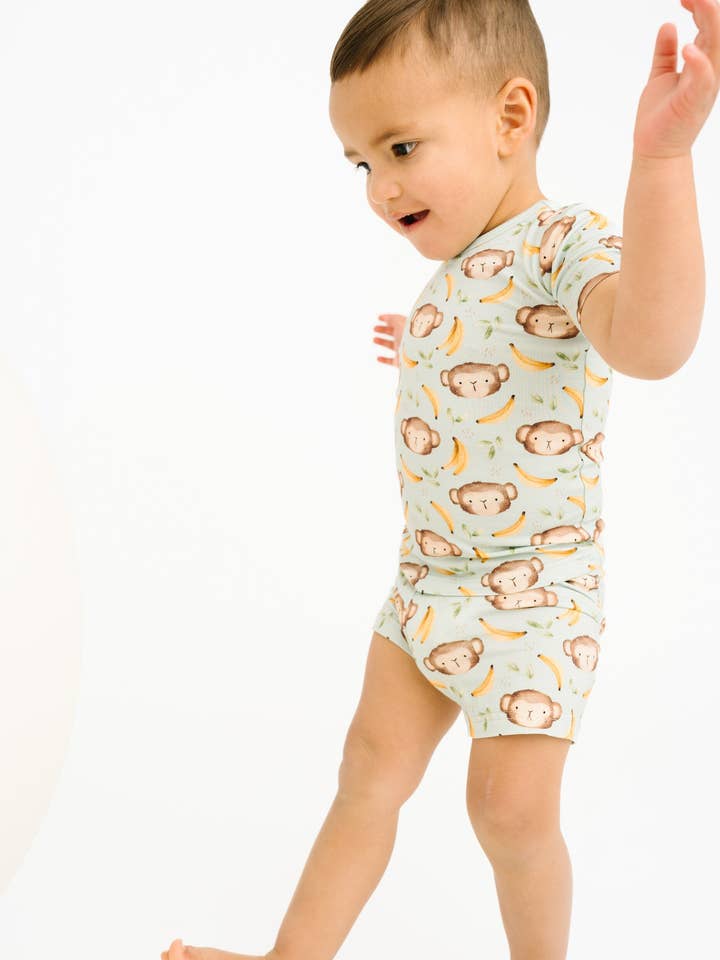 Little One Shop - Wholesale Top & Short Set - Kids - Monkey Mischief Bamboo Shorts Set7