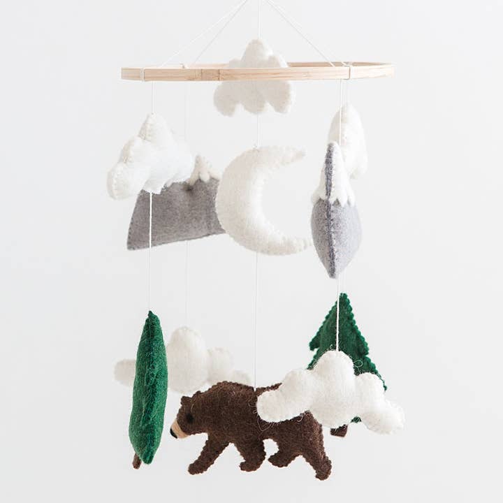 Nivas - Wholesale Baby Mobile - Handmade Bear and Mountain Crib Mobile