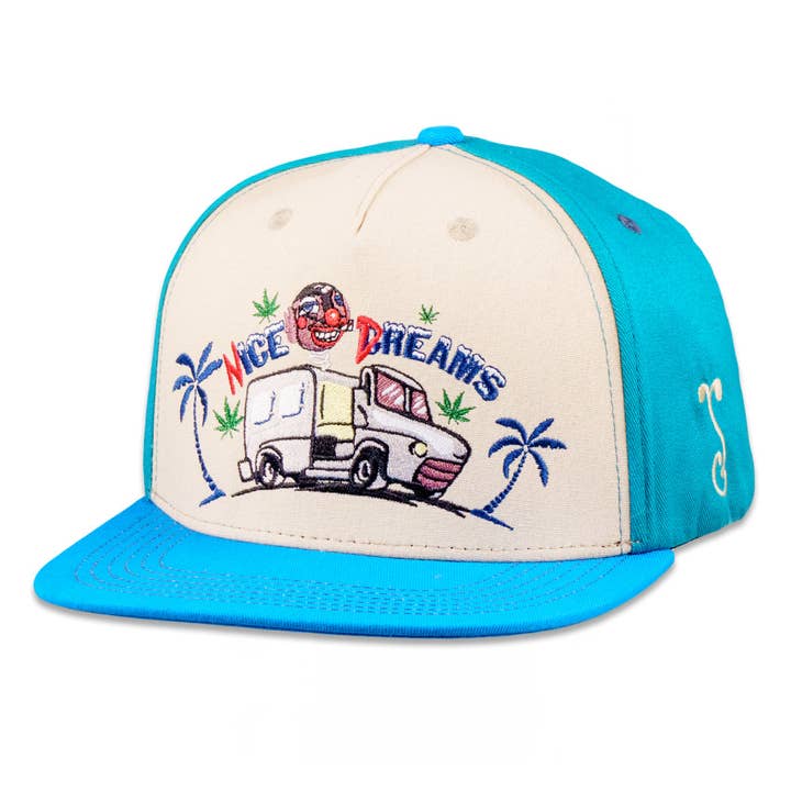 Cheech and Chong Nice Dreams Blue Snapback Hat for wholesale by Grassroots California