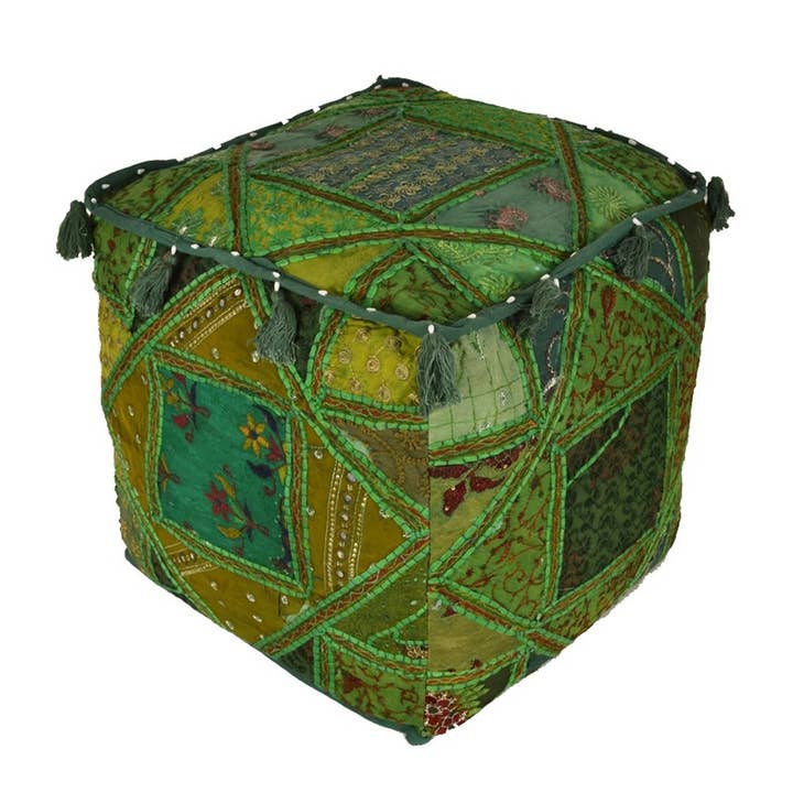 Pouf 40x40x40cm patchwork por atacado de Orientals