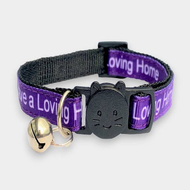 Collier pour chaton « I Have A Loving Home » - Violet pour la vente par Zacal Cat Collars