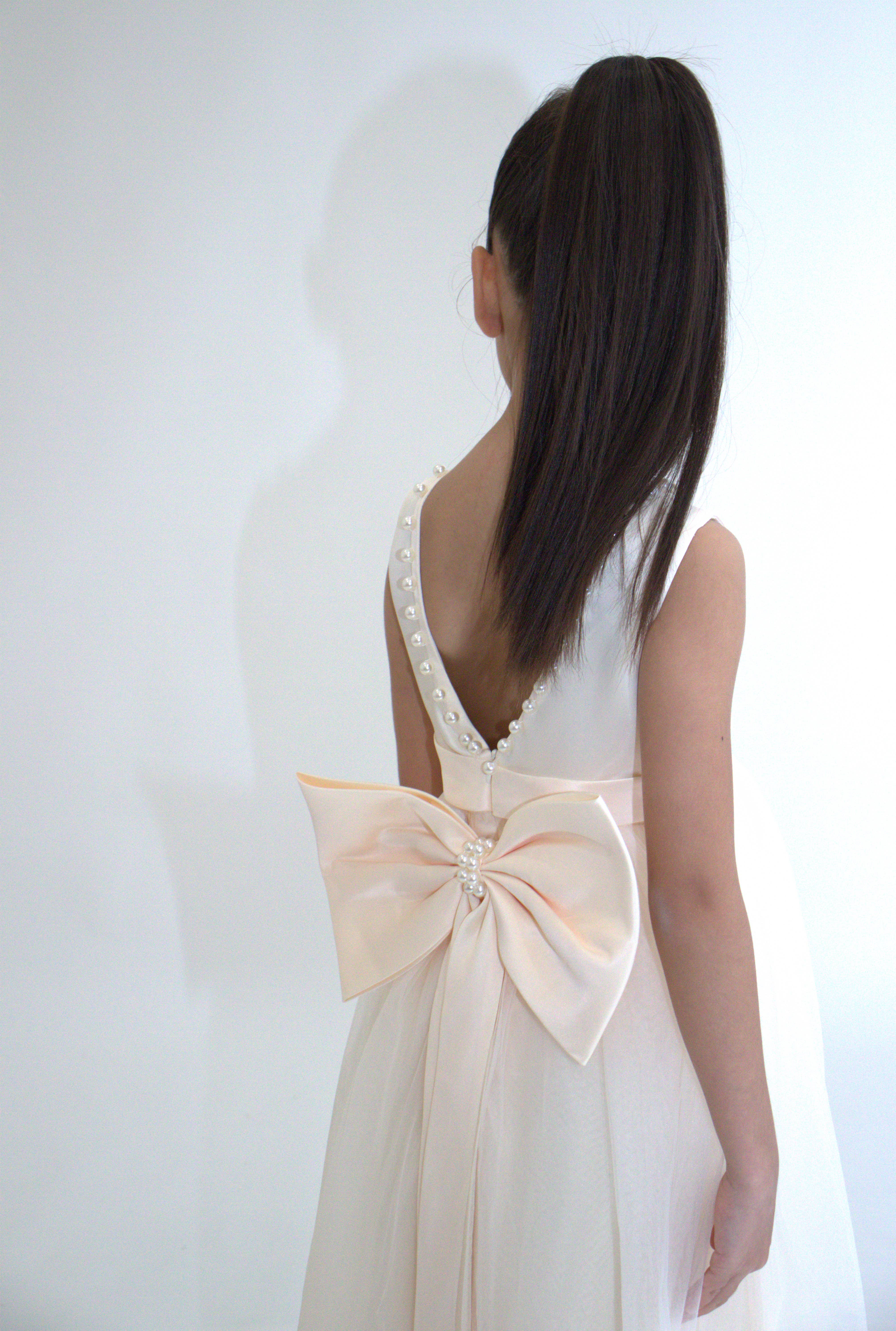 Yuko B - Wholesale Dress - Kids - CARMELINE girl's dress - Beige3