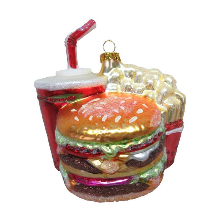 Burger w/Fries Orn for wholesale by December Diamonds