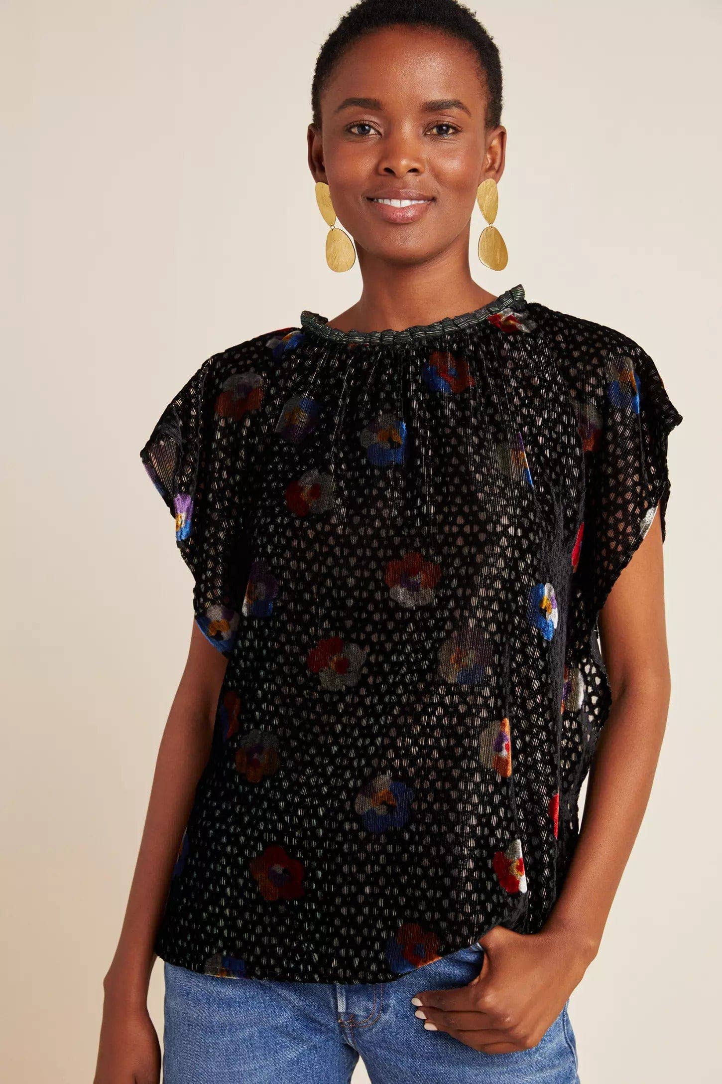 Eva Franco - Wholesale Blouse - Women's - Kelton Velvet Blouse-Elektra Pansey4