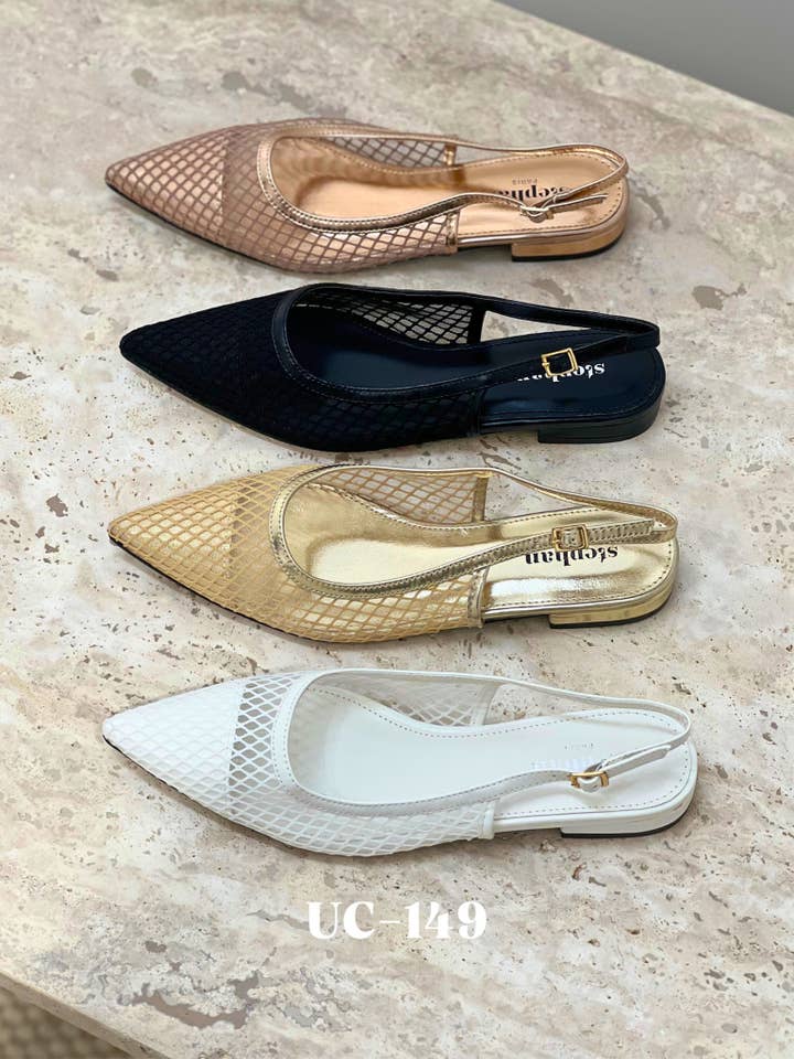 Slingback UC 149 con punta affilata e design a rete moderno per la vendita all'ingrosso da parte di Stephan Paris